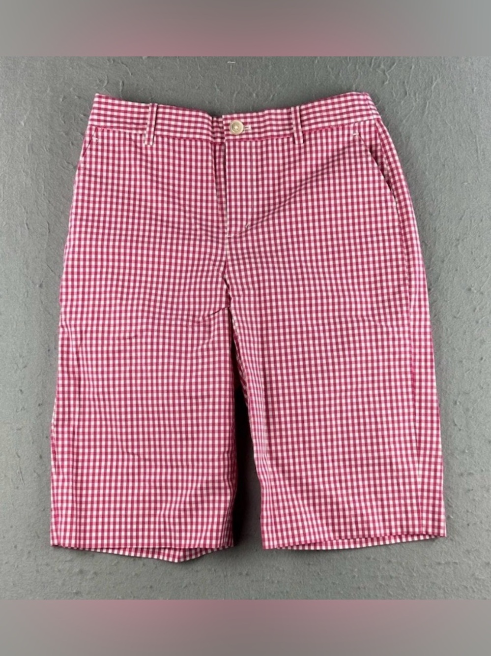 Lauren Ralph Lauren Pink and White Gingham Bermuda Shorts